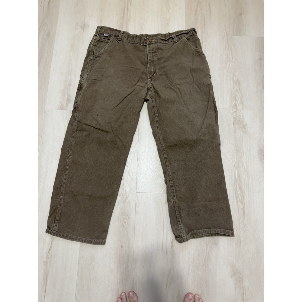 Carhartt FR Work Dungarees Brown Men's Size 42 42x30 Washed Duck Canvas Relaxed